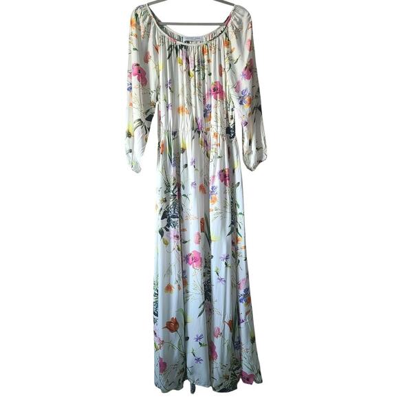 Sonnet James Violet Multicolor Floral Maxi Dress Size Large - Picture 3 of 10